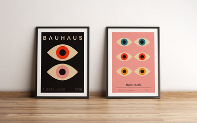 Bauhaus Aesthetics Posters abstract art artwork background banner bauhaus boho cool design flyer geometric graphic modern pattern placard poster print retro simple vintage