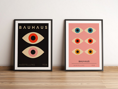 Bauhaus Aesthetics Posters abstract art artwork background banner bauhaus boho cool design flyer geometric graphic modern pattern placard poster print retro simple vintage