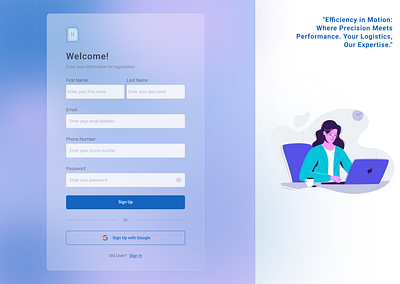 Sign Up Page glass morphism signup ui design