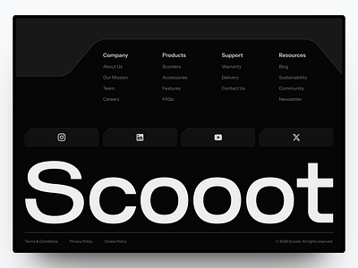 Scooot - Footer Design branding dark design eco footer graphic design landing page scooter sustainable ui vehicle web design website