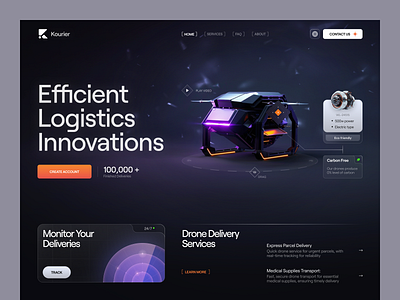 Kourier Website design interface product service startup ui ux web website