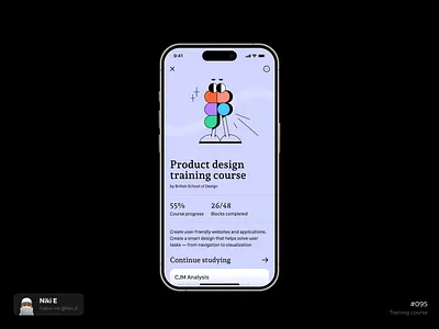 Training course course course design daily ui design design app figma illustration mobile app niki e traning traning design ui ux