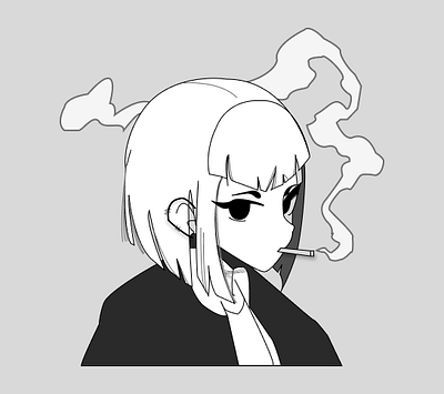 Smoker 3d animation anime branding creative dailyui design feature graphic design illustration logo motion graphics smoke ui ux vector