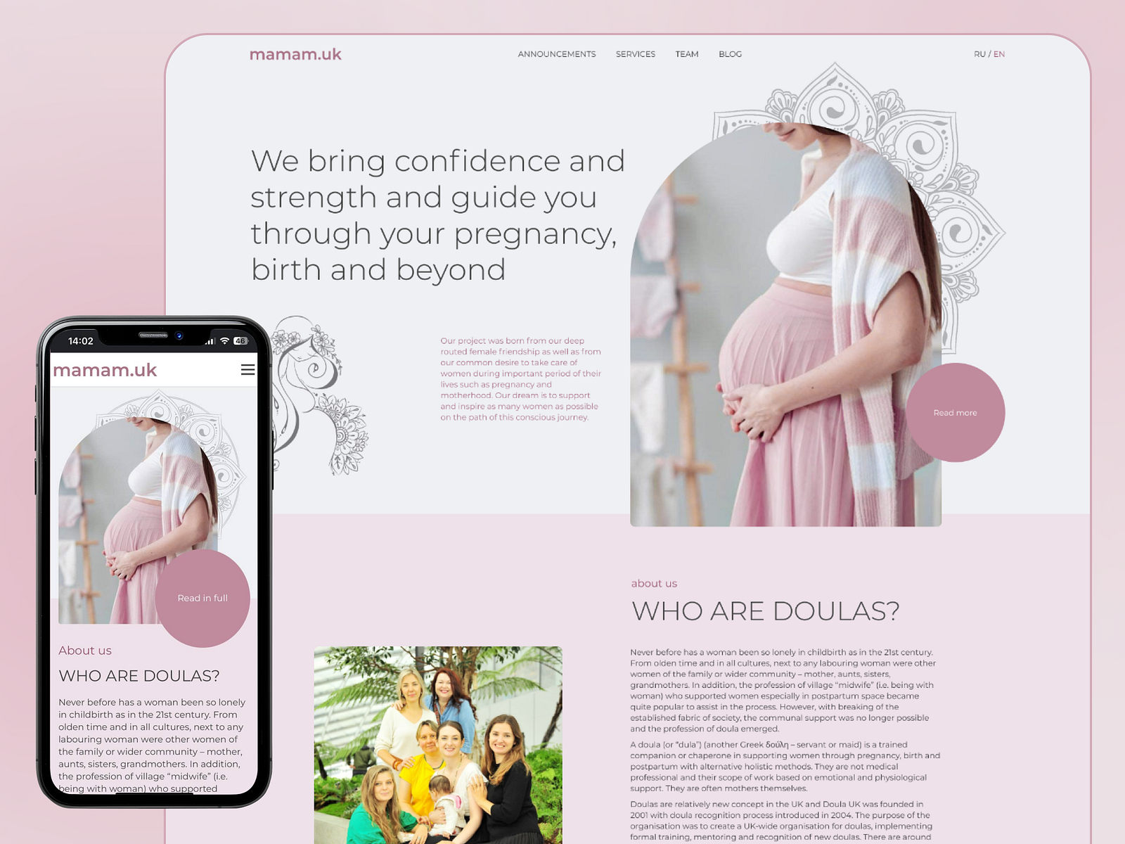 Doulas website design by Nataliia Sergunova on Dribbble