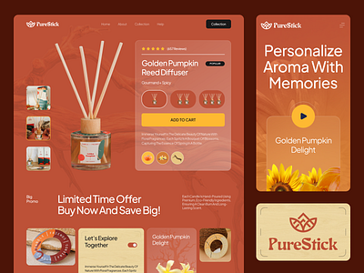 Purestick-Product Page awe cart ecommerce fragrance store fragrance website product page shop web web design website
