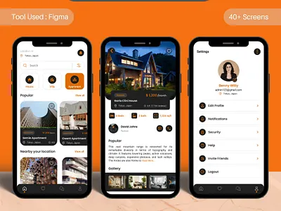 RENTROVER PROPERTY APP apartment buying detailed page house notification price property app real state app selling settings villa