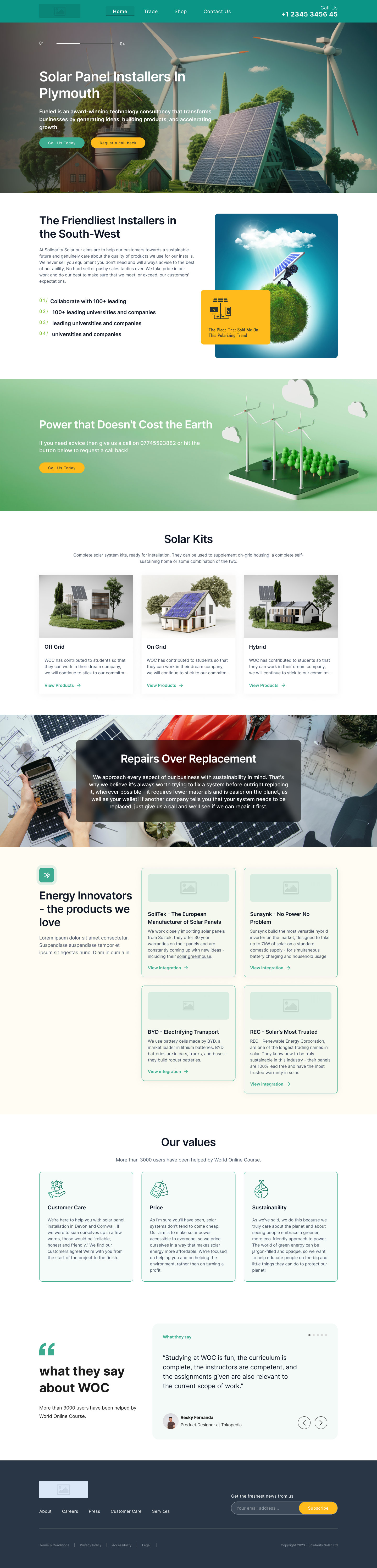 Solar Panel Web App branding design development figma landing page marketing panel selling services solar uiux web app