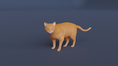 Cat (Animation) 3d 3d modeling animal animation blender design game game design lighting render uv unwrapping walk animation
