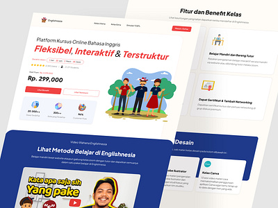 Englishnesia - English Course Landing Page course course app course landing page design education education app education design english course english course app english course landing page homepage landing page landing page design minimalist design responsive design ui ui design ux ux design web design