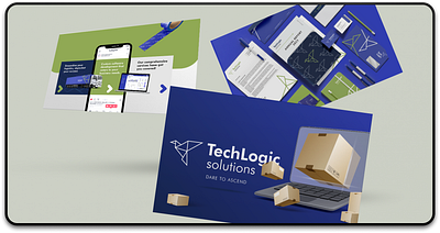 Techlogic Solutions branding graphic design logistics logo modern technology