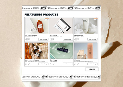 E-commerce home page branding e commerce graphic design home page product list skincare ui webiste