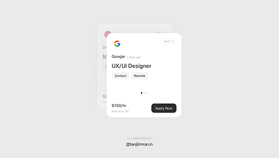 ● Job Portal Card UI design trends job portal card ui ui ui components uiux uxui