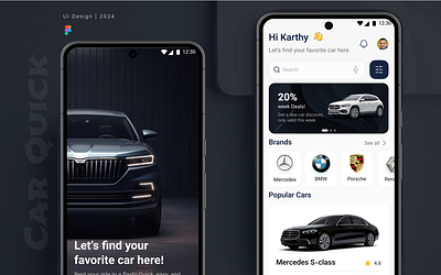 Rental Car Application cars figma mobile application ui user interface