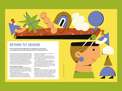 Teen Breathe Magazine - Return to sender 1 brain character design editorial geometrical illustration illustrator magdaazab mind visual metaphor