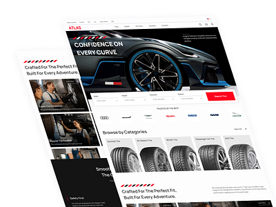 🛞Tire Company Website car car tire clear figma landingpage minimal tire ui ux vehicle webdesign