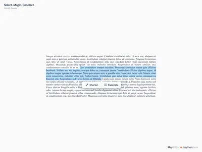 Select, Magic, Deselect ai product design selection text editor text field text tool tooltip