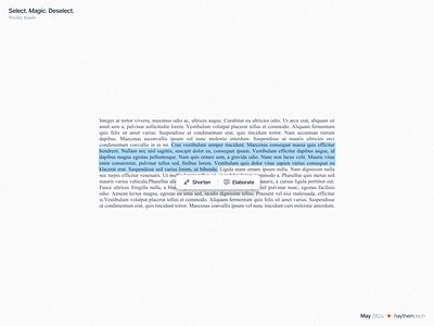 Select, Magic, Deselect ai product design selection text editor text field text tool tooltip