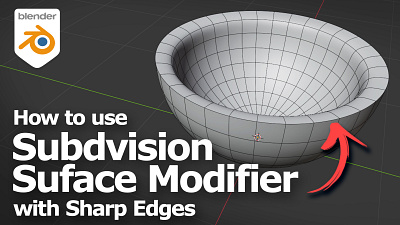 How to use Subdivision Surface Modifier with keeping Sharp Edges 3d 3d modeling b3d blender blenderian cgian tutorial
