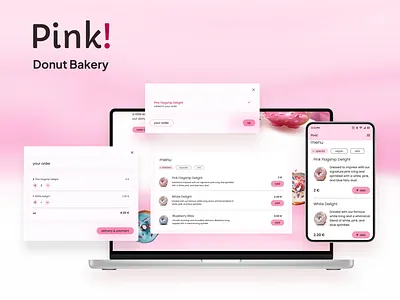 Pink Donut Bakery bakery design graphic design pink ui ux