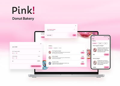 Pink Donut Bakery bakery design graphic design pink ui ux