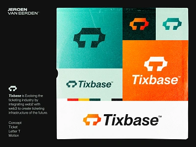 Tixbase - Logo Design abstract logo base brand identity design branding creative logo jeroen van eerden lettermark logo logo minimal design modern logo design monogram t ticket tix tixbase transfer visual identity design web2 web3