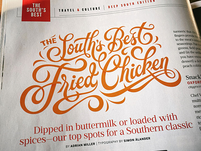Fried Chicken Script chicken coffee made me do it design editorial fried chicken hand drawn illustration lettering script simon ålander southern living magazine typography