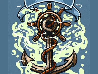 Ship Anchor Illustration Shirt anchor boat branding draw drawing graphic design illustration ocean sailor sea ship