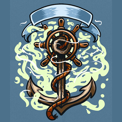 Ship Anchor Illustration Shirt anchor boat branding draw drawing graphic design illustration ocean sailor sea ship
