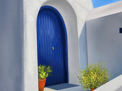 Santorini Greece 2d illustration animation art backgroundillustration concept art digital art digital artist digital painting graphic design illustration