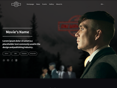 Action Movie Website action dark dark mode design movie product design ui ux website