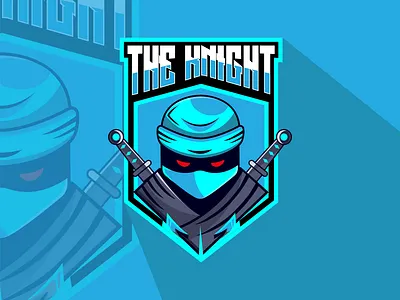 Premium warriors knight mascot logo design. blue logo business logo cartoon logo custom logo gaming logo knight logo logo logo design masct logo minimal logo warrior logo