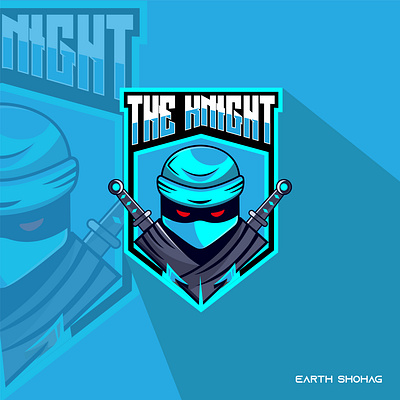 Premium warriors knight mascot logo design. blue logo business logo cartoon logo custom logo gaming logo knight logo logo logo design masct logo minimal logo warrior logo