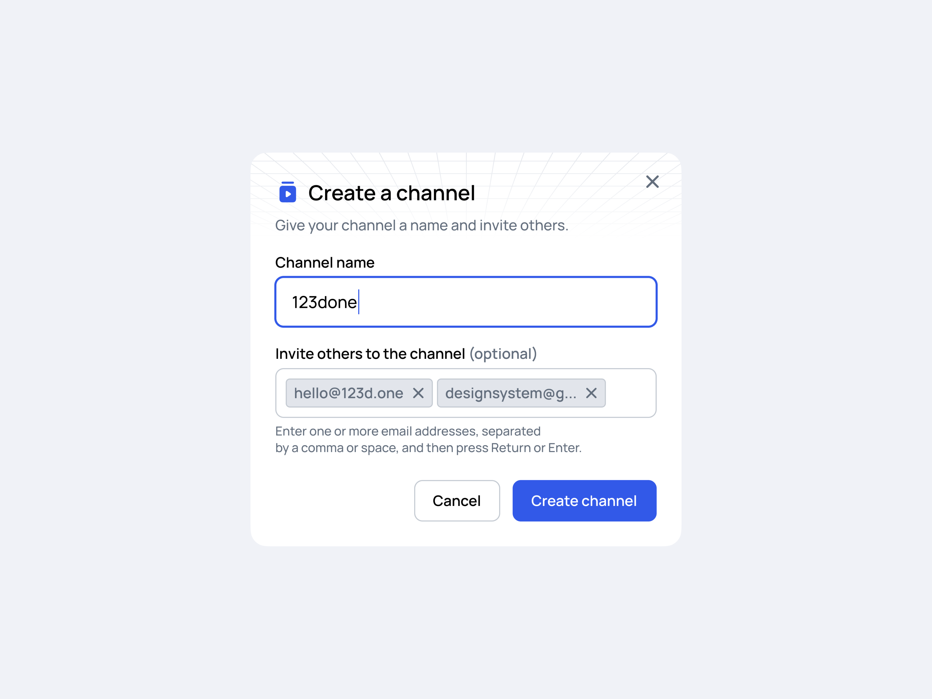 ‘Create A Channel’ Modal By Dima Groshev | 123done On Dribbble