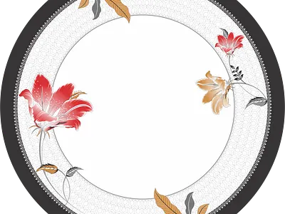 Plate Vector Flower With Leafs abstract branding design flower graphic design illustration vector