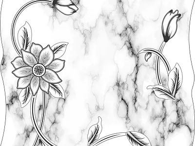 Square plate design with Spring Flower Leafs abstract branding design flower graphic design illustration vector