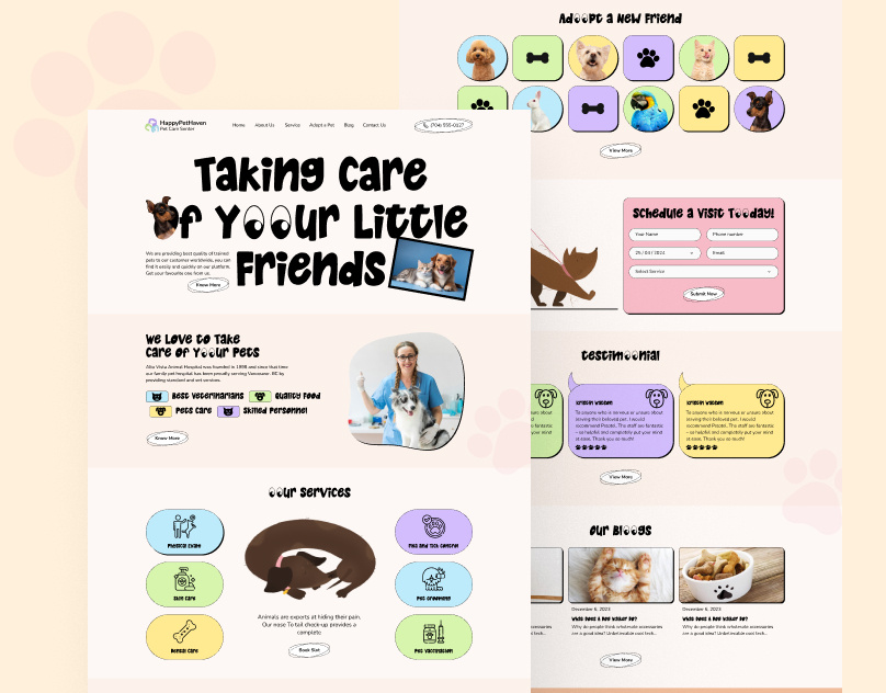 Pet Care Services Website Design new pet care services web design pet care services uiux design pet care services web design pet care website design pet shop website design pet store landing page design