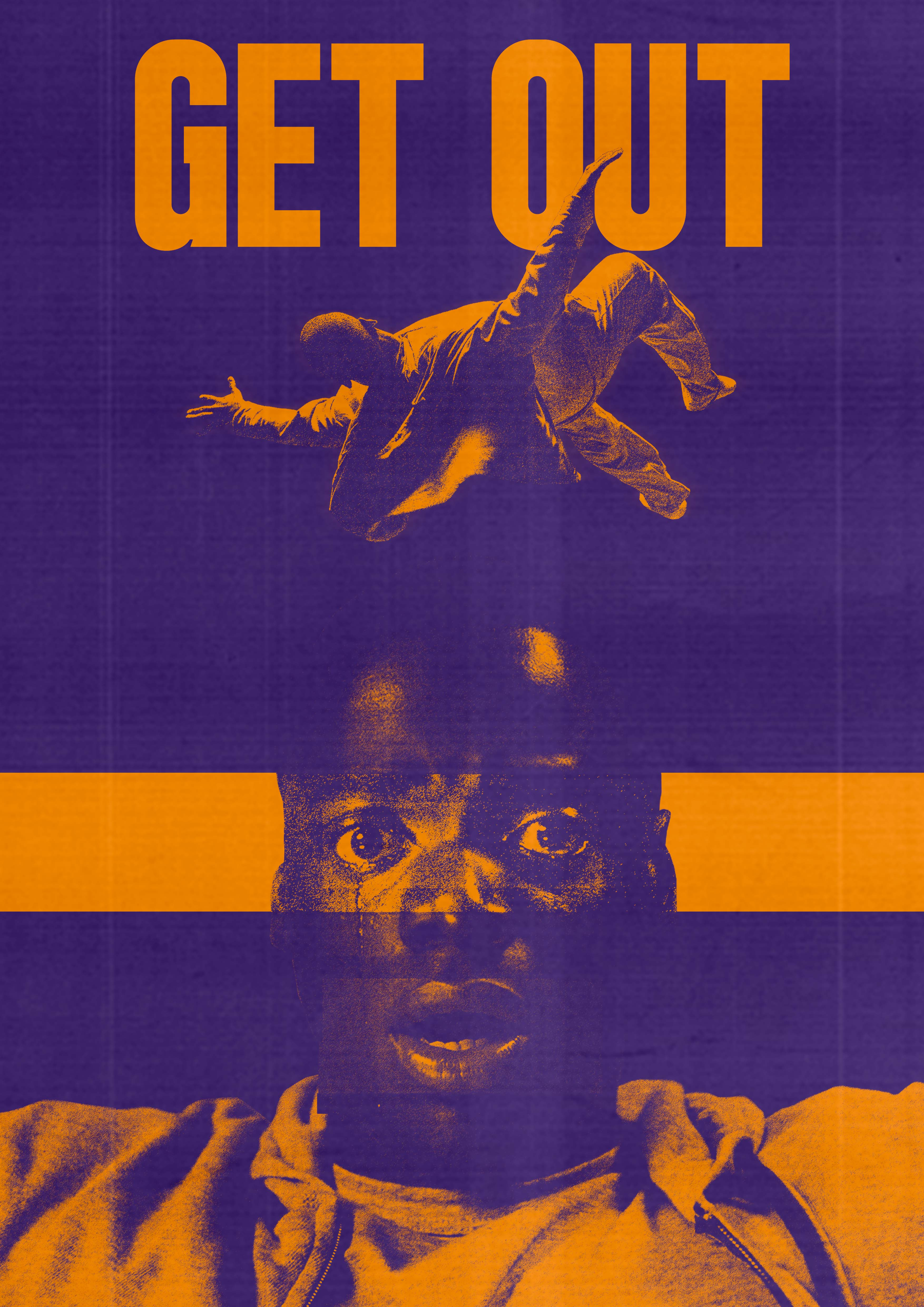 Get Out Poster film getout horrorposter orange poster purple