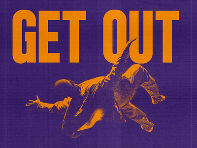 Get Out Poster film getout horrorposter orange poster purple