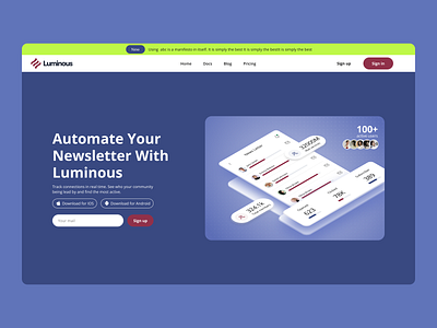 Automate Newsletter Marketing Landingpage agency automate business finance landingpage marketing newsletter sale startup takaz takazcao web3 website