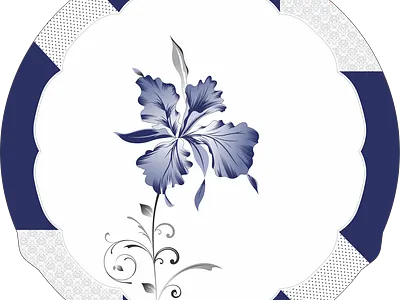blue flower plate design abstract branding design flower graphic design illustration vector