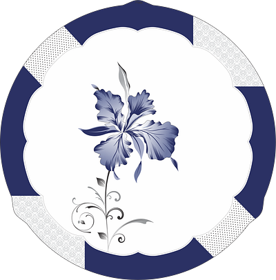 blue flower plate design abstract branding design flower graphic design illustration vector