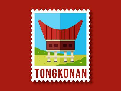 Tongkonan architecture building design illustration indonesia landmark sulawesi tongkonan toraja traditional