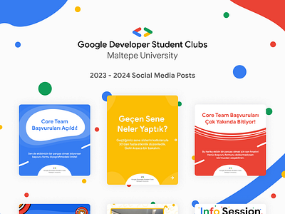 Google DSC MAU- Social Media Posts 2023 - 2024 gdsc google google developer student clubs google dsc instagram post social media social media design
