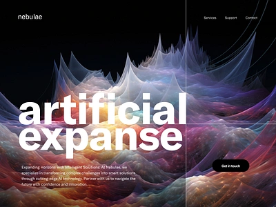 Nebulae ai home page landing page ui uiux ux web web design