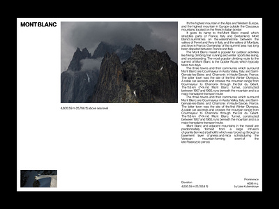 Mont Blanc | Editorial layout, pt. 9 design editorial figma graphic design grid landing landing page layout minimal minimalism minimalist poster swiss typographic typography ui ui design user interface web web design