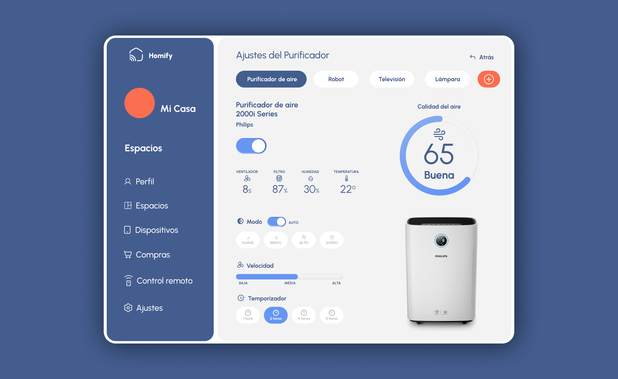 Example of Smart Home app Settings | Daily Ui 007