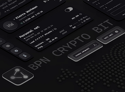 UI kit for Crypto VPN app app crypto design system desktop icon logo ui ui kit ux uxui vpn