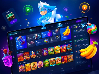 KiKA BET - Casino & Betting betting branding casino casino branding casino platform crypto online casino free spins gambling gambling platform game interface gaming platform illustration interface casino nft casino nft game referral program slots design sports betting tournaments web online casino