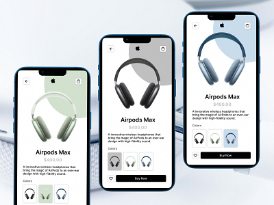 Add to Cart Screens for AirPods Max app design figma interaction design ui ux