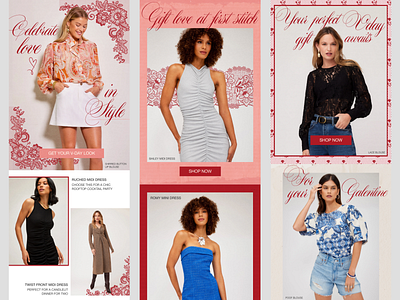 Valentine's Day Fashion Email Campaigns ❤️ email email campaign email design email marketing email template fashion fashion email klaviyo love mailchimp red valentines day womens fashion